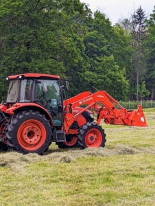 Chhiring pulls the baler with our trusted Kubota M4-071 tractor – a vehicle that is used every day here at the farm to do a multitude of tasks.