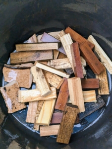 Ryan also brings a collection of wooden shims which will be used to raise the pots off the ground just enough for the water to properly drain.