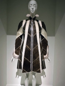From a straight lined suit to this very opulent coat from Karl Lagerfeld's Fendi, autumn/winter 2003–4 line. His designs were unique, bold, and stylishly feminine.