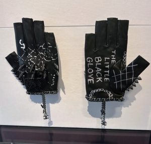 As part of the exhibit, some pieces represented Karl Lagerfeld, the man, including his trademark fingerless black leather gloves, House of Chanel, ca. 2000. If you can, go see this exhibit in The Met's Tisch Galleries. You'll find it enjoyable, interesting, and informative. The exhibit lasts through July 16th.