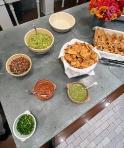 Chef Lazaro made a delicious spread with homemade salsas, dips, tortillas, and all the fixings.