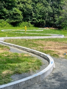 Road Line is made of a single continuous line of granite curbstones. It begins its route through the COA campus and will run its path to the coast of Frenchman Bay.