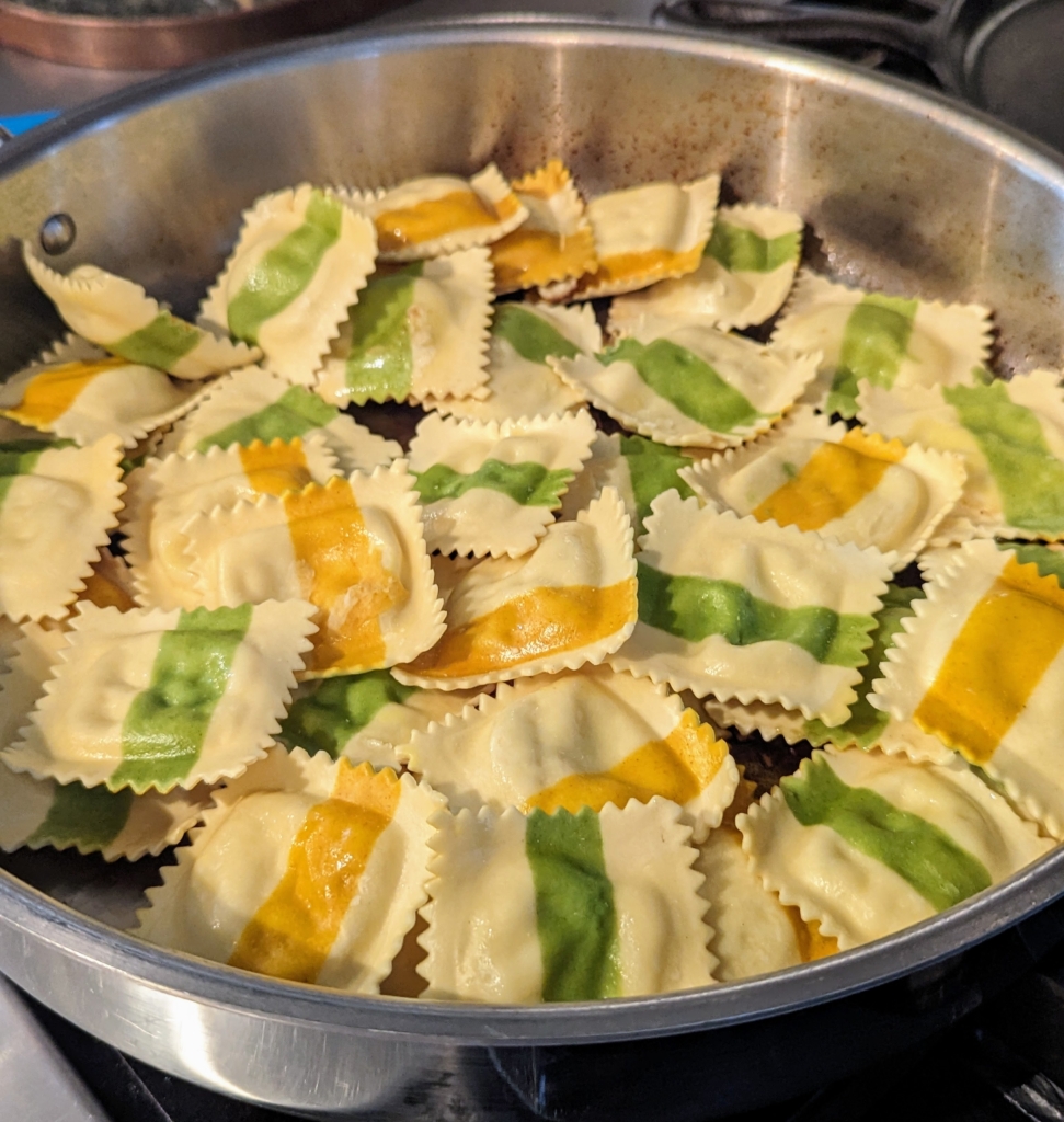 Fast! Lemon-Herb Burrata Ravioli & Prosciutto with Mint & Peas from ...