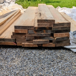 We also have some hemlock boards, Tsuga. Hemlock is a softwood native to North America. It produces a lustrous pale timber that is an attractive choice for carving.