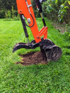 Backhoes are extremely versatile. I am fortunate to have this attachment for our tractor. Backhoes come with a bucket and digging arm that can perform many different tasks, such as digging, moving materials. We use it very often here at the farm.
