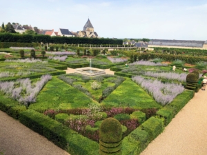Here is wider view from the nearby Ornamental Gardens. One can see the variety of knot gardens, square gardens bordered by box hedging, and all filled with different plants or vegetables to create beautiful, very symmetrical spaces.