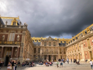 Here is the grand courtyard and front of the Royal Palace of Versailles in the Île-de-France region of France. It was a bit overcast to start, but the sun came out during Ryan's tour of the gardens.