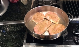 The chicken is so easy to sear. Pan searing briefly exposes foods to high heat to brown the surface and create a crust on the outside. Searing works best with a skillet that retains heat well and can go from stove to oven.