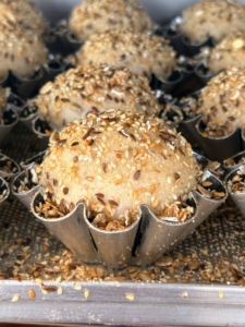 Some of them were covered with seasonings similar to those on an "everything bagel" here in the US - poppy seeds, toasted sesame seeds, dried garlic, dried onion, and salt.