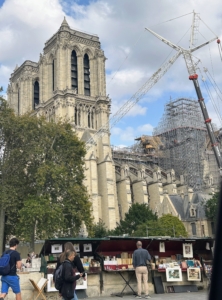 And here is the Notre-Dame de Paris, referred to simply as Notre-Dame, the medieval Catholic cathedral on the Île de la Cité, in the 4th arrondissement of Paris. If you recall, it caught fire five years ago. Sad to see it under all the scaffolding, but the giant restoration project is scheduled to be completed in the spring of 2024.
