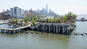 Just south of Manhattan's 14th Street is a new Hudson River Park pier known as Little Island. It is a free public Park pier within the larger Hudson River Park, which opened to the public in May 2021. (Photo courtesy of HudsonRiverPark.org)