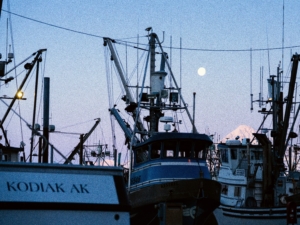 Hannah and her partner, Michelle, spend three months of every year fishing for salmon. The daily schedule of a commercial fisherman can be intense. It often starts early before the sun is up. Hannah is out working the nets throughout the day from about 5am until 11pm. (Photo from Alaska Seafood)