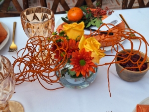 Here is one of the table's centerpieces also made by Victor.