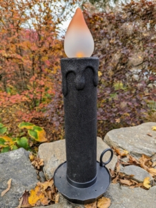 Another past collection item is this 22.5-inch Indoor/Outdoor Halloween Candle. I always try to make our display a little different every year.