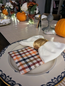 Tracie adds, "I always give a favor for people to take home and this year I had some coasters made with some of his old shirts, some of his favorite button downs from years past. Here are a few pictures. Happy Thanksgiving."