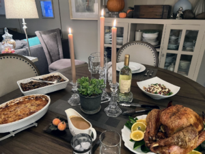 James Richmond in Los Angeles writes, "we made dinner for just the two of us this year. Roasted turkey served on a Patterson Leaf Platter..."