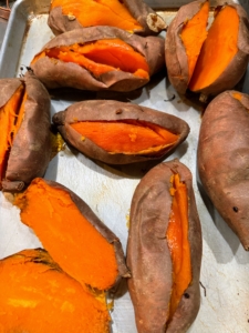 Sweet potatoes are also great for digestive health because they’re high in dietary fiber. They’re low in fat and contain vitamin B6, vitamin C, and manganese, and they’re rich in the powerful antioxidant beta-carotene.