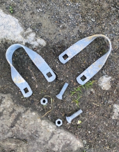 These are called tension purlin brackets. They connect the center piping to the bow sections.