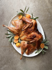 James Maikowski has been helping me with my 100th book and was once an art director for Martha Stewart Living Omnimedia. Meet the star of his family's holiday table in Connecticut - "a fresh Gozzi's Turkey Farm turkey, spatchcocked and roasted just like Martha Stewart Living taught me."