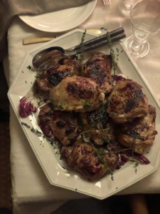 Here is a new take on turkey. Ryan's fiancé Ryan "made confit turkey thighs and served them with a marmalade glaze. It was so delicious."