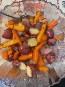 Wendy also made roasted vegetables including onions, shallots and garlic from the Skylands garden.