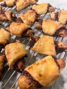 Here's the rugelach - both the cookies and mini pastries were devoured quickly.