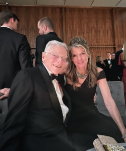 And here is Judy with her dad, Jay Morris. The event was held in the iconic Seagram Building where Mr. Morris once worked. During his time there, he often ate at The Grill, which is still running successfully - right next door to wedding venue, The Pool.