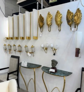And a wall of midcentury modern sconces.