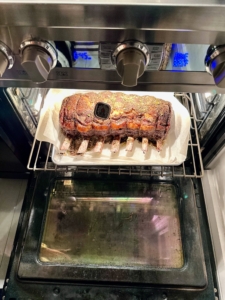 For medium rare, the temperature in the center of the roast should be between 130 and 135 degrees Fahrenheit when ready.