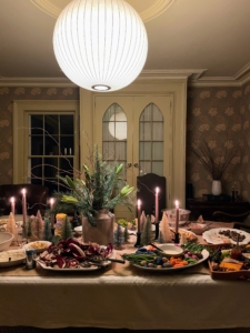 And here is the dining room table with a gorgeous buffet feast.