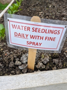 These reminders are also laminated, so they don't get wet during watering sessions - a helpful and time saving tip.