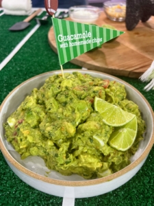 Then I made a bowl of my favorite guacamole, which I call "Mahome-a-mole" after Kansas City Chiefs QB, Patrick Mahomes.