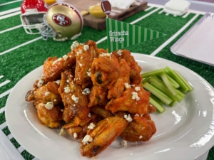 I also showed my Baked Sriracha Buffalo Wings - another big favorite served with celery sticks and blue cheese crumble.