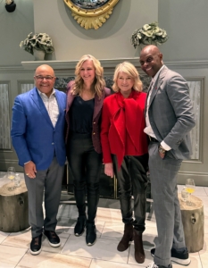 In this photo I am joined by former 49ers MVP wide receiver Jerry Rice, president of Bank of America Private Bank, Katy Knox, and and sportscaster, Mike Tirico.