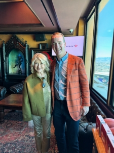 Here I am standing with "Sheriff" himself, one of the greatest quarterbacks of all time, Peyton Manning. Peyton played in the National Football League for 18 seasons - 14 with the Indianapolis Colts and four with the Denver Broncos. It was such a treat for my grandson to meet him.