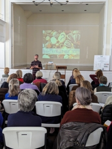 Yesterday, K Greene traveled down to Bedford and spoke about the "Art of Seed." He explains the cycle of seeds - seed germination, seedling formation, growth, development, pollination, fertilization, and ultimately the formation of fruit and more seeds.