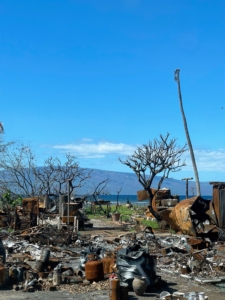 Chhiring and Mingmar made it a point to visit Lahaina, the town ravaged by the August 2023 firestorm. This ferocious storm killed 100-people and left the area in ruins.