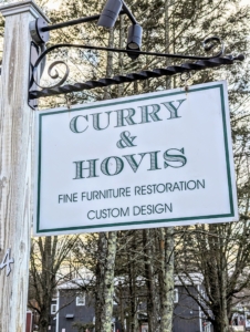 I dropped the basket off at Curry & Hovis, a furniture restoration business in Pound Ridge, New York, not far from my home. I have had many pieces restored at this shop.