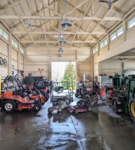 I built this structure shortly after I purchased the farm. I wanted the Equipment Barn to be an attractive outbuilding in an easy-to-access location. The first step in cleaning is to remove all the equipment.