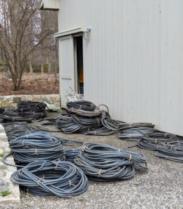 Just like clockwork, once the weather starts to change, the hoses, which were neatly stored in our stable barn, are all taken out for distribution.