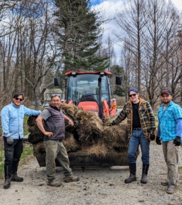 And here's the crew after loading the hay onto our trusted Kubota tractor - Cesar, Pete, Juan, and Jimmy.