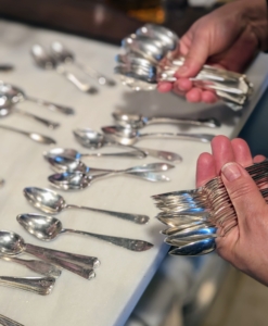 This can be the most time-consuming part of the process - matching up all the spoons and forks.
