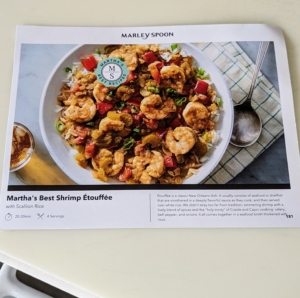 Every dish also comes with this large recipe card with a photo of the finished meal on one side...