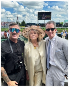 I attended this year's Kentucky Derby with my friends, Douglas Friedman and Kevin Sharkey. Here we are stopping for a fun photo.