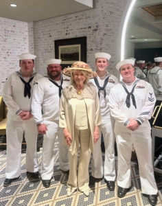 And here I am with some of our nation's sailors.