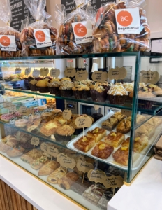 Bagel Corner also has fresh pastries including rich orange pie.