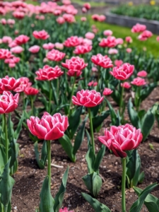 When planting tulip bulbs, space them about three to four inches apart for the best display in spring.