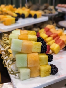 ... and fresh fruit skewers. There was something for everyone to enjoy.