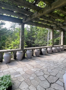 ... There are more on the Western Terrace. These planters are new to Skylands. They were large terracotta planters we painted Bedford Gray and sent up here to Maine from my farm.