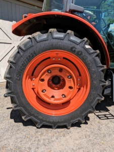 And look at the size of these wheels. The tractor wheels are five feet in diameter.